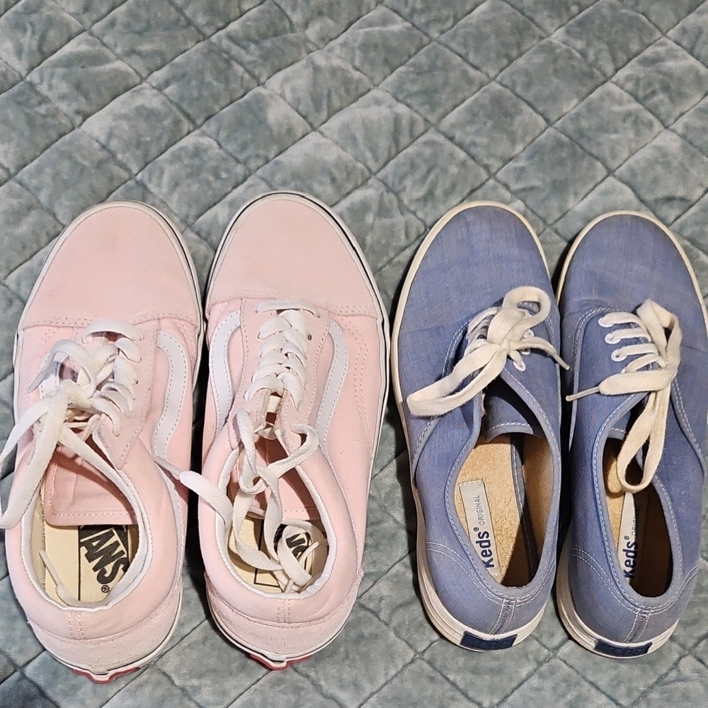 Vans Light Pink & Keds Blue Women's Sneakers